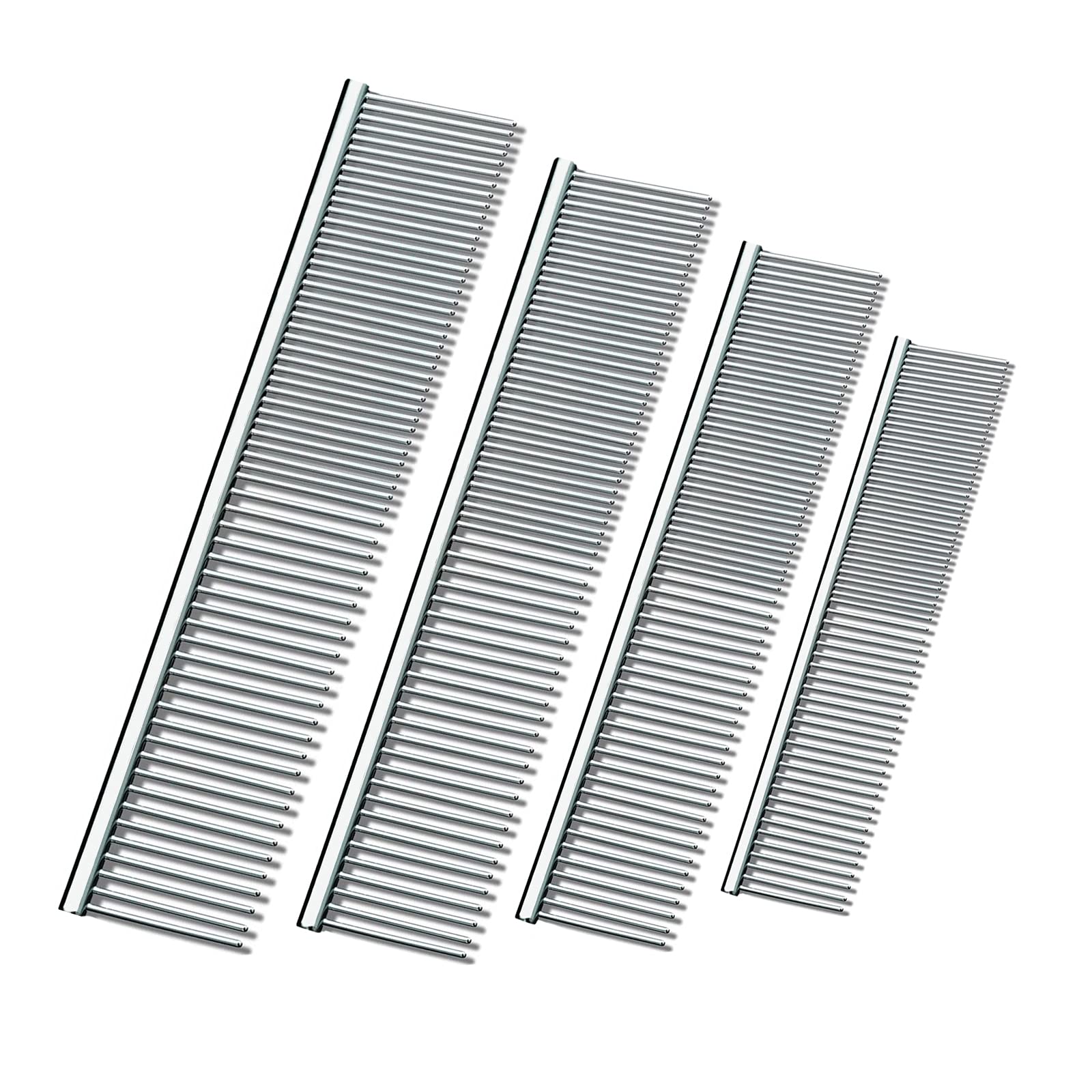 4 Piezas Peine Mascotas, Peine para Gato, Peine para Perro, para Pelo de Mascotas, Baño de Mascotas, la Vida Diaria de las Mascotas Suministros(Plata)