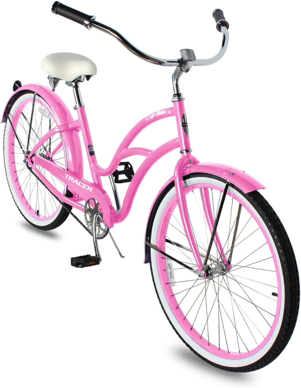 Tracer Taha Beach Cruiser Bike, 26 inch Commuter Bicycle, Single Speed/7 Sepeed Options, Hi-Ten Steel Frame, City Hybrid Bike for Women Men Adult