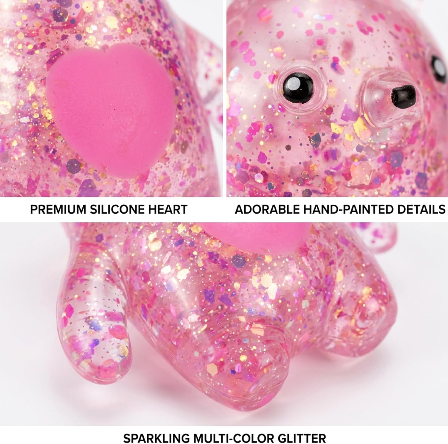 Bear Squishy, 3.1in Random Color Maltose Heart Emblem, Squishy Bear with Soft Slow-Return Texture for Desk Display and Cute Collectibles image 3