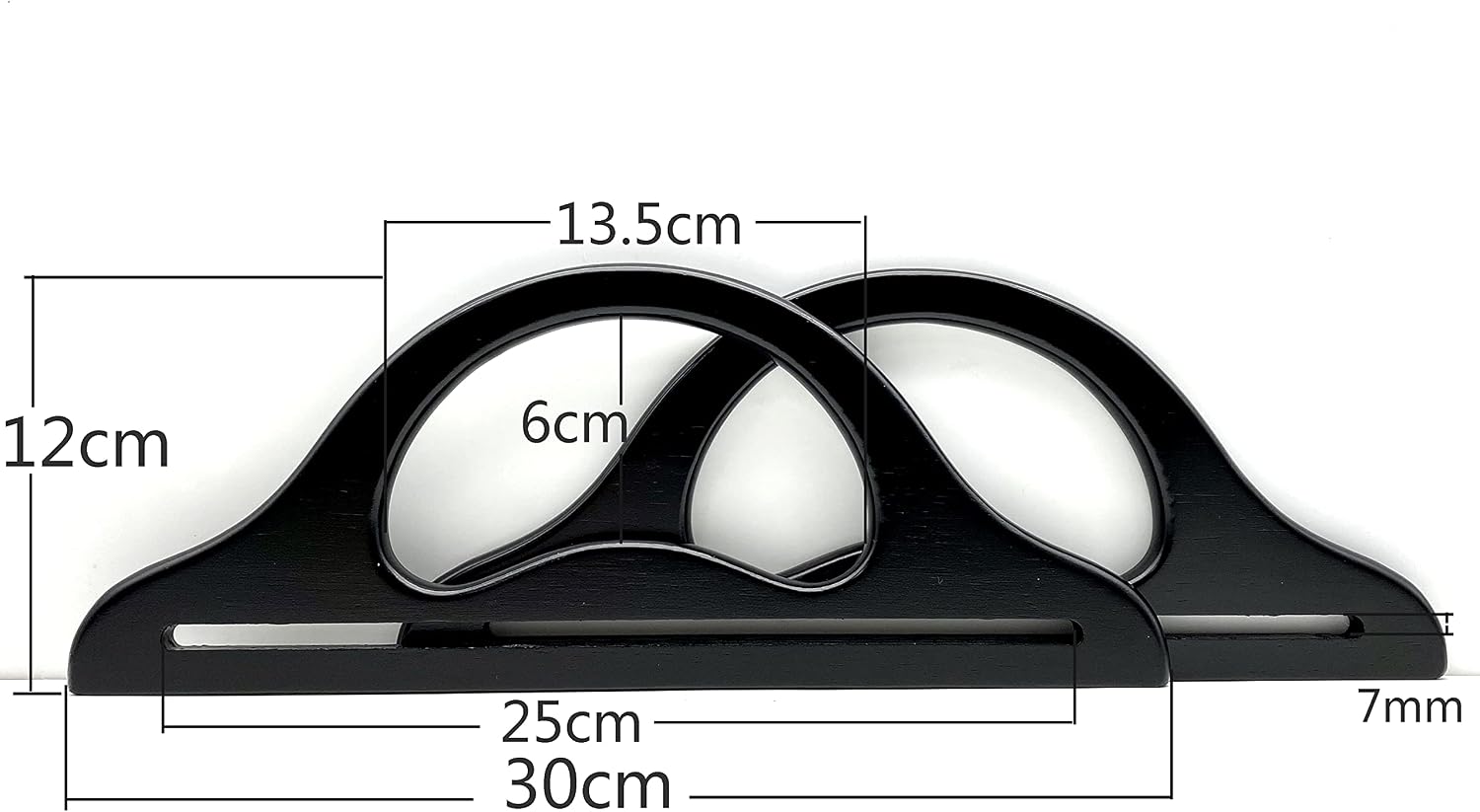 Black, 11 1/2 inch/30cm Wooden Purse Handles, Purse Handles Handbag Handle for Bag Making, Purse Making, Handle Replacement, a Pair (2 Pieces) per lot, M40