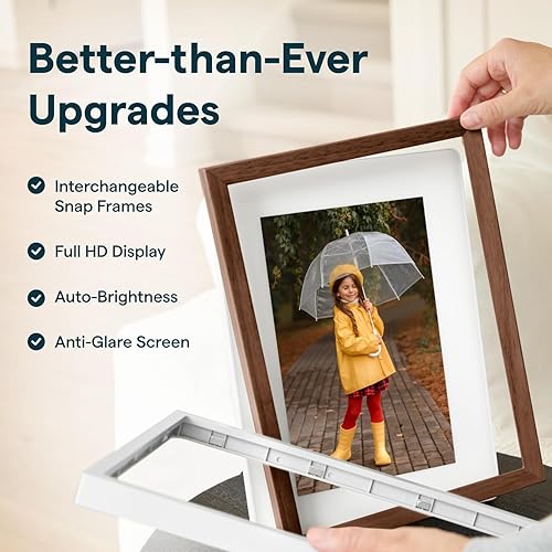 Vista 15 de Skylight Marco de fotos digital, WiFi habilitado con capacidad de carga desde el teléfono, pantalla táctil, marco de fotos digital, regalo 10