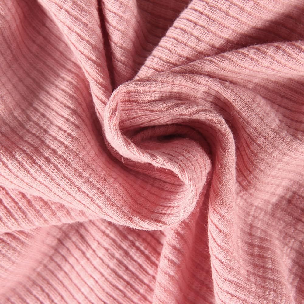 Roselux Women Short Sleeve Scoop Neck Ribbed Fitted Knit Shirt Basic Tight T-Shirts - Image 7