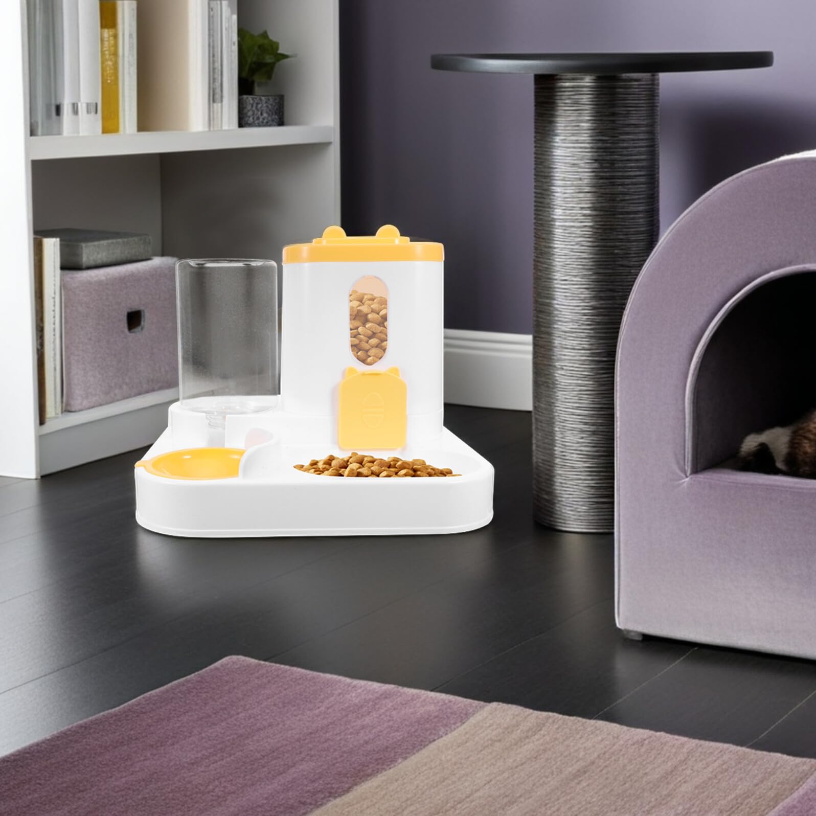 Mobestech Distributore Automatico Cibo Umido Gatti Metodo di Alimentazione senza Sforzo Grande Capacità Serbatoio Gestione Pasti Regolare Tecnologia Freschezza Acqua Compatibilità Diverse An