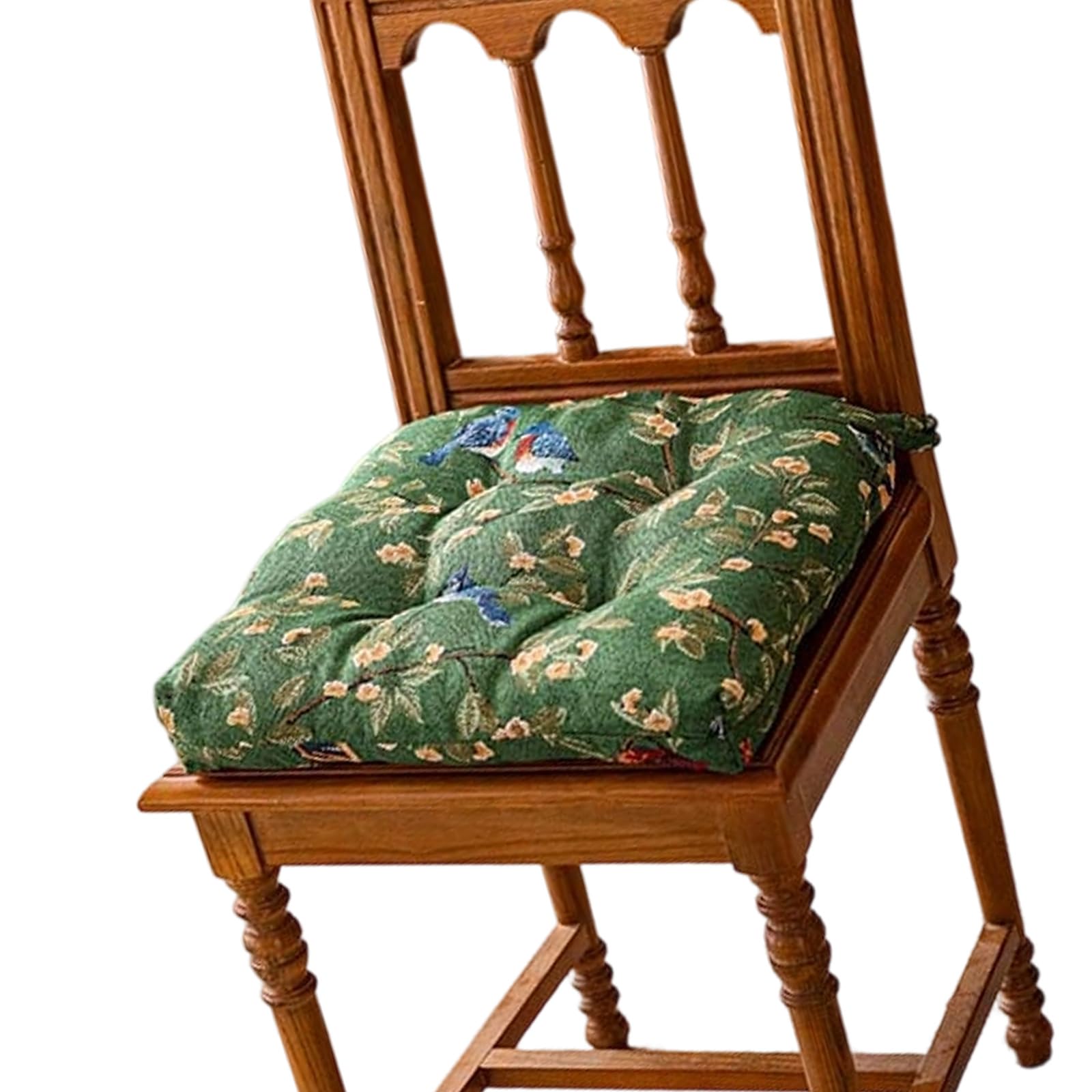 Piceioep Practical Chair Pad with Florals Embroidery Reinforced Edges and Comfortable Pad for Daily Use in Multiple Space Slip Proof Seat