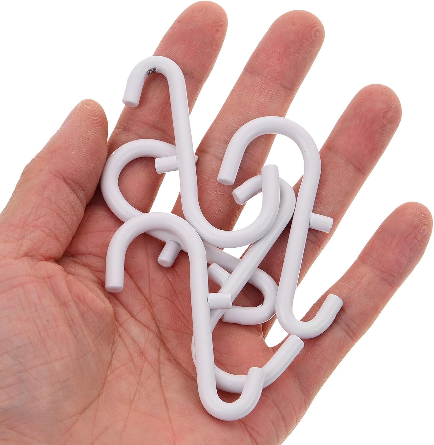 NUOBESTY 5pcs White Iron Pegboard Hooks Wall-Mounted Utility Hangers Multifunctional Design for Garage and Workshop Organization