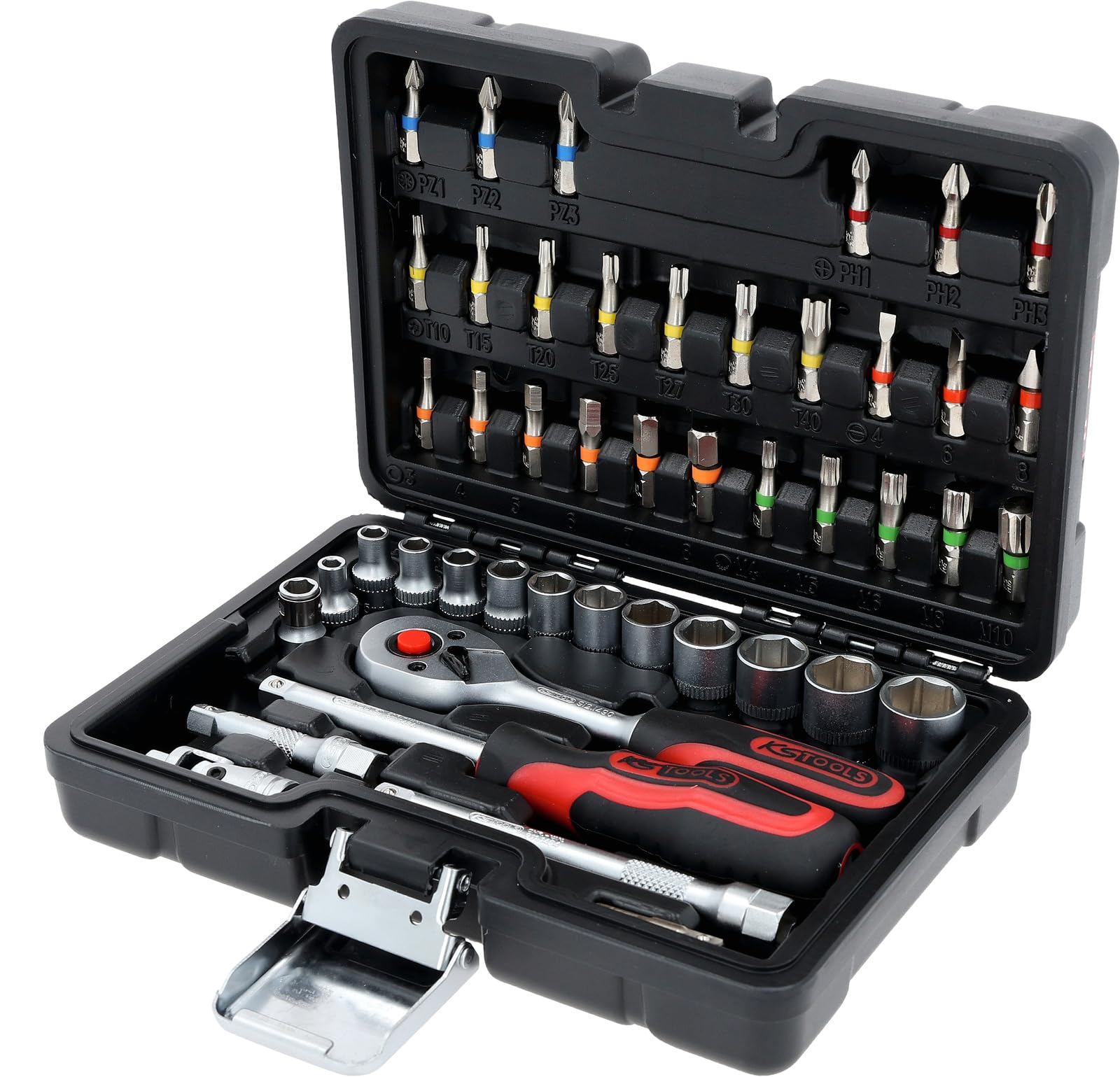 KS Tools 899.1000 Calendario dell'Avvento 2025 / Set di bit a torsione professionale con leva a cricco da 1/4'' e giravite da 1/4', 46 pezzi.