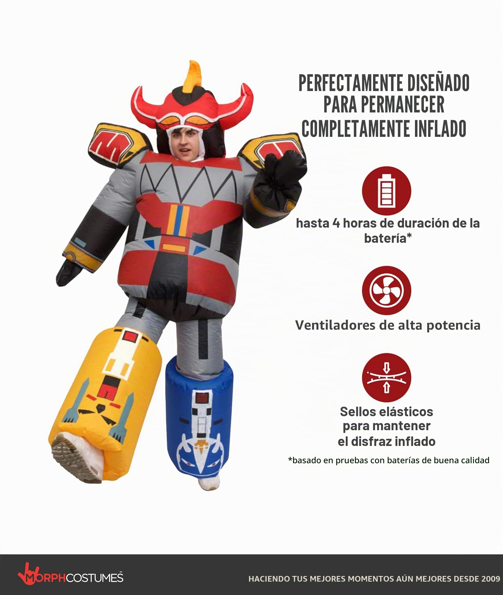 Morph Disfraz Power Ranger, Disfraces Hinchable, Traje Inflable Megazord, Disfraces Power Rangers, Disfraz Carnaval Adulto