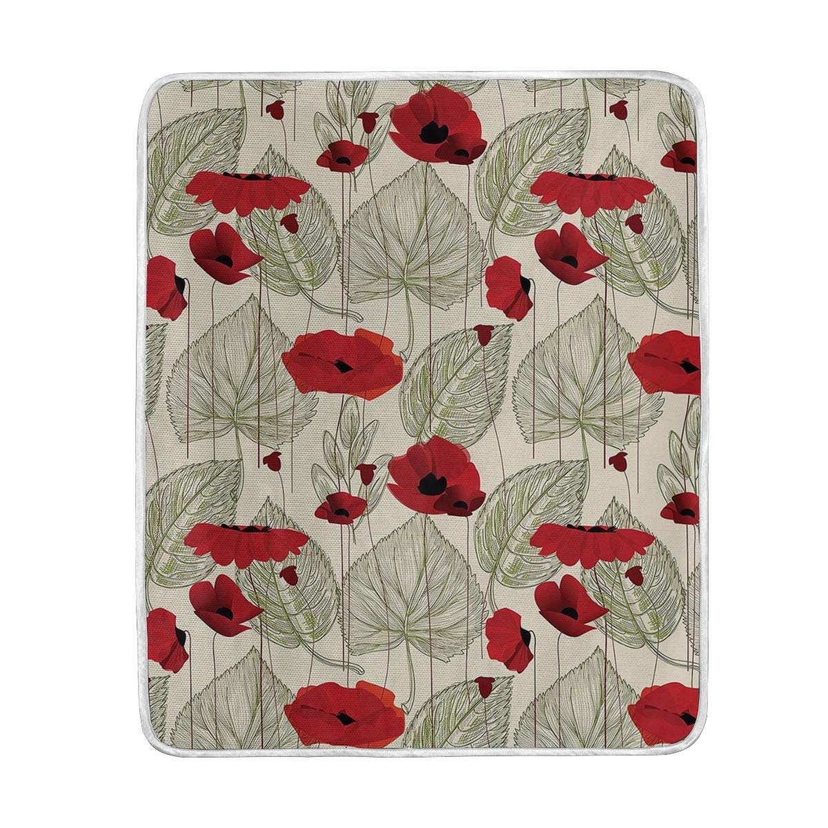 Flowers Birds Ultra Soft Bejirog Velvet Throw Blanket Couch Sofa Plush Fuzzy Blanket (Throw 50"x60")