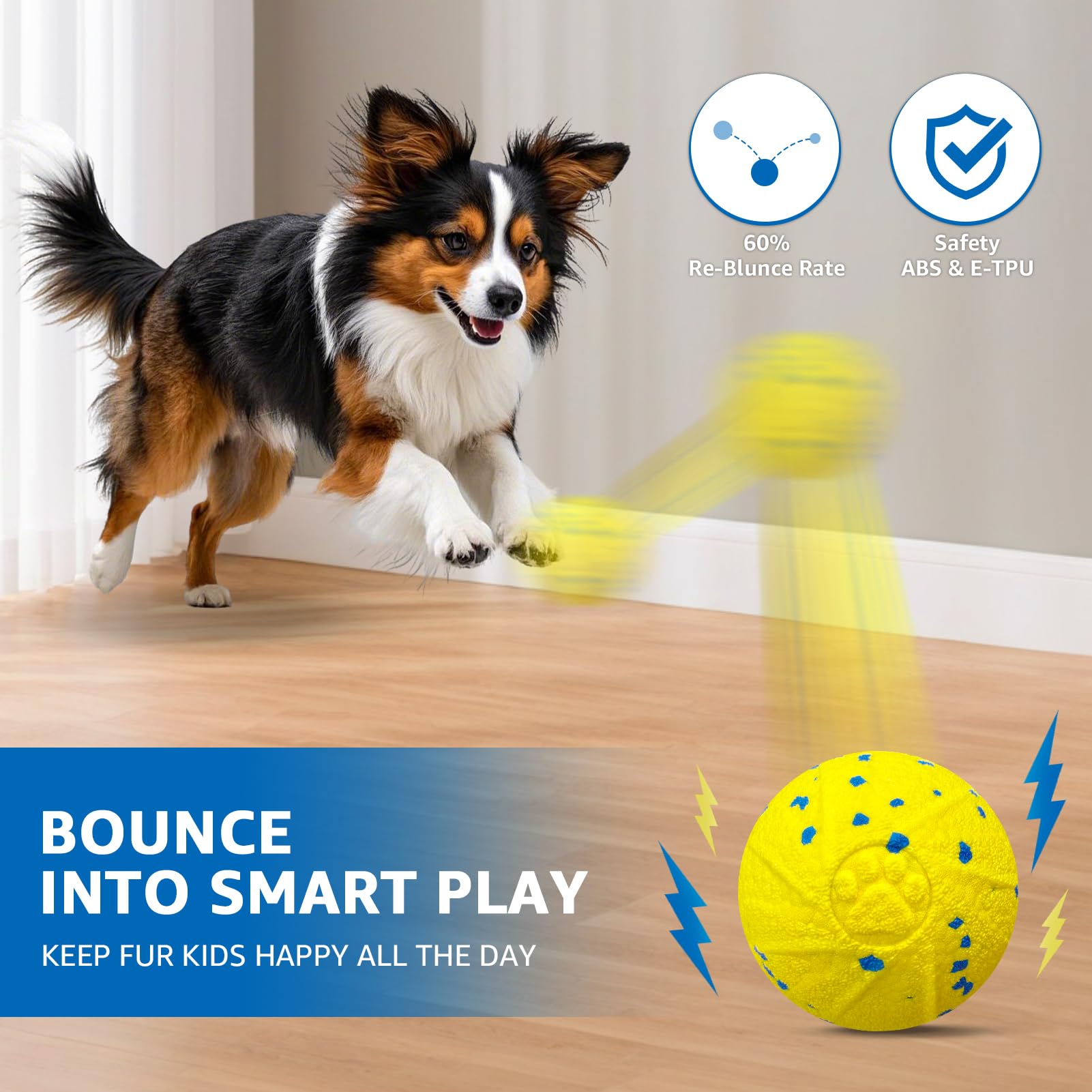 Dolita Jouet interactif pour chien avec télécommande 3 modes - Balle à mâcher robuste - Activation intelligente du mouvement - Jouet en matériau E-TPU pour mâcheurs agressifs - Pour chiens de grande