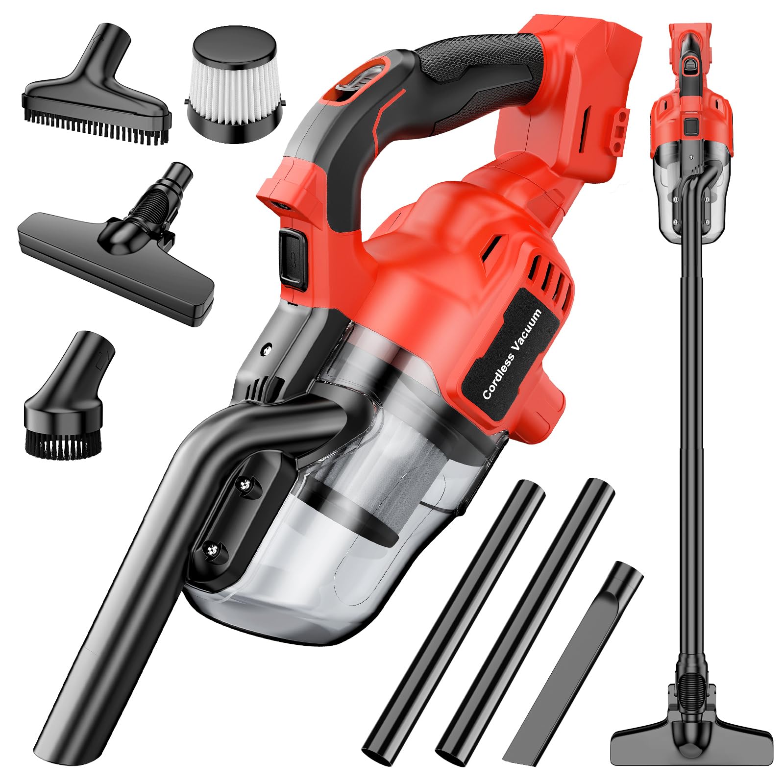 Cordless Handheld Vacuum Cleaner Compatible with Milwaukee 18V Battery (Tool Only, No Battery), 16000Pa Portable Vacuum with 2 HEPA Filters & 4 Attachments for Car, Home, Garage Cleaning-image-18