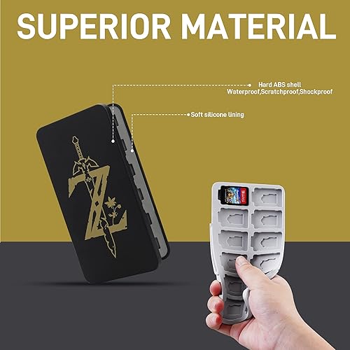 Miniatura 5 de FUNDIARY Game Card Case for Nintendo SwitchLiteOLED, Slim Game Cartridge Holder with 24 Game Card Slots and 24 Micro SD Card Slots, Shockproof Hard