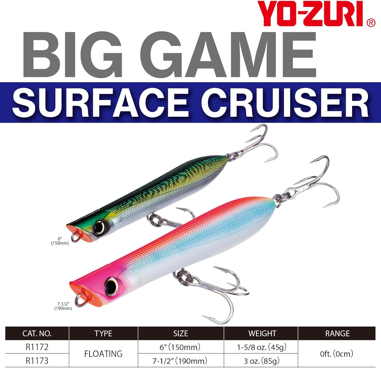Duel Yo Zuri R Surface Cruiser Topwater Floating Lure