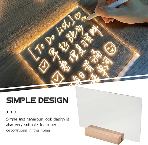 Miniatura 5 de Tablero de notas acrílico, lámpara de noche, tablero de mensajes, tablero de notas borrable, tablero de mensajes para el hogar, tablero de madera,