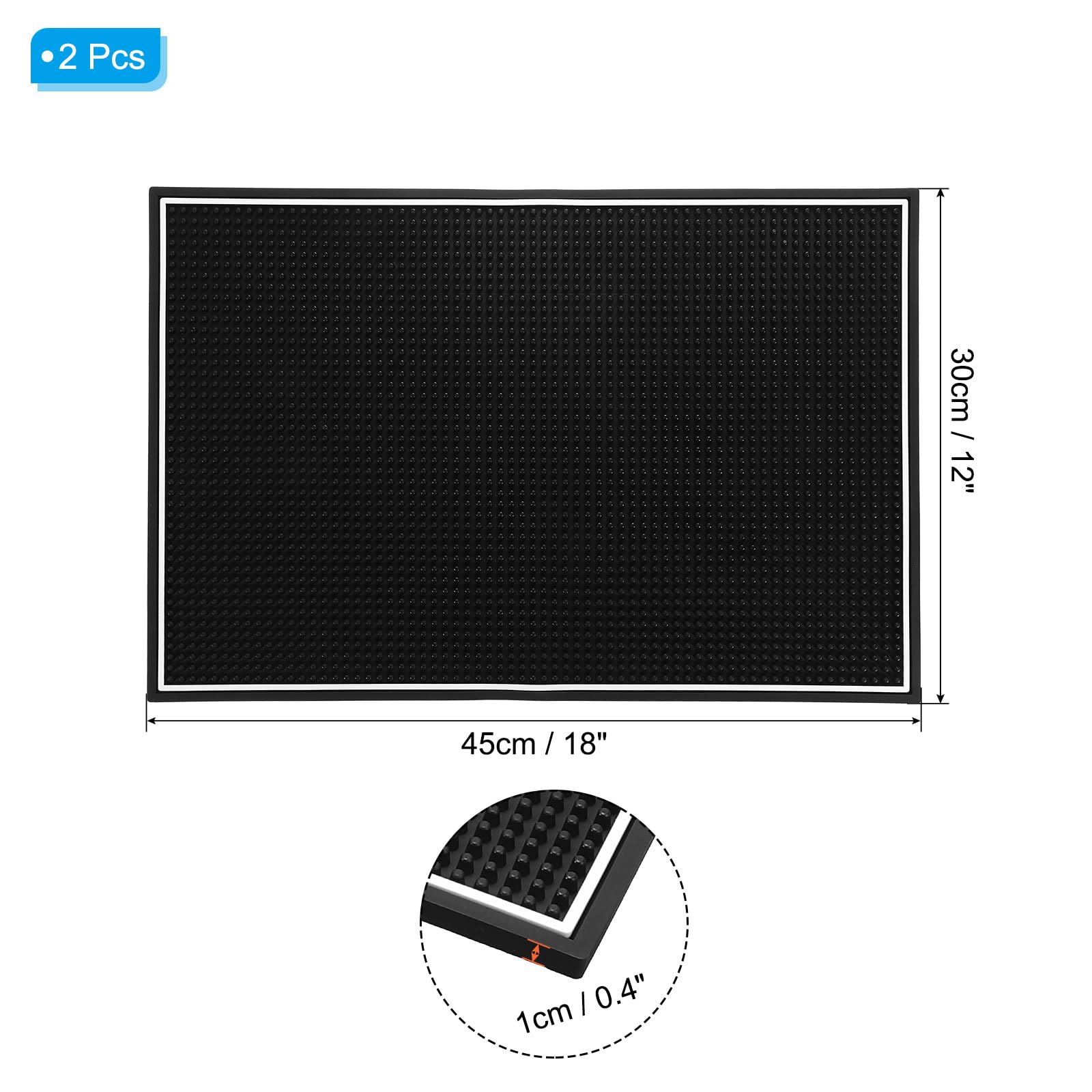 PATIKIL 18" x 12" x 0.4" PVC Bar Mats - Image 2