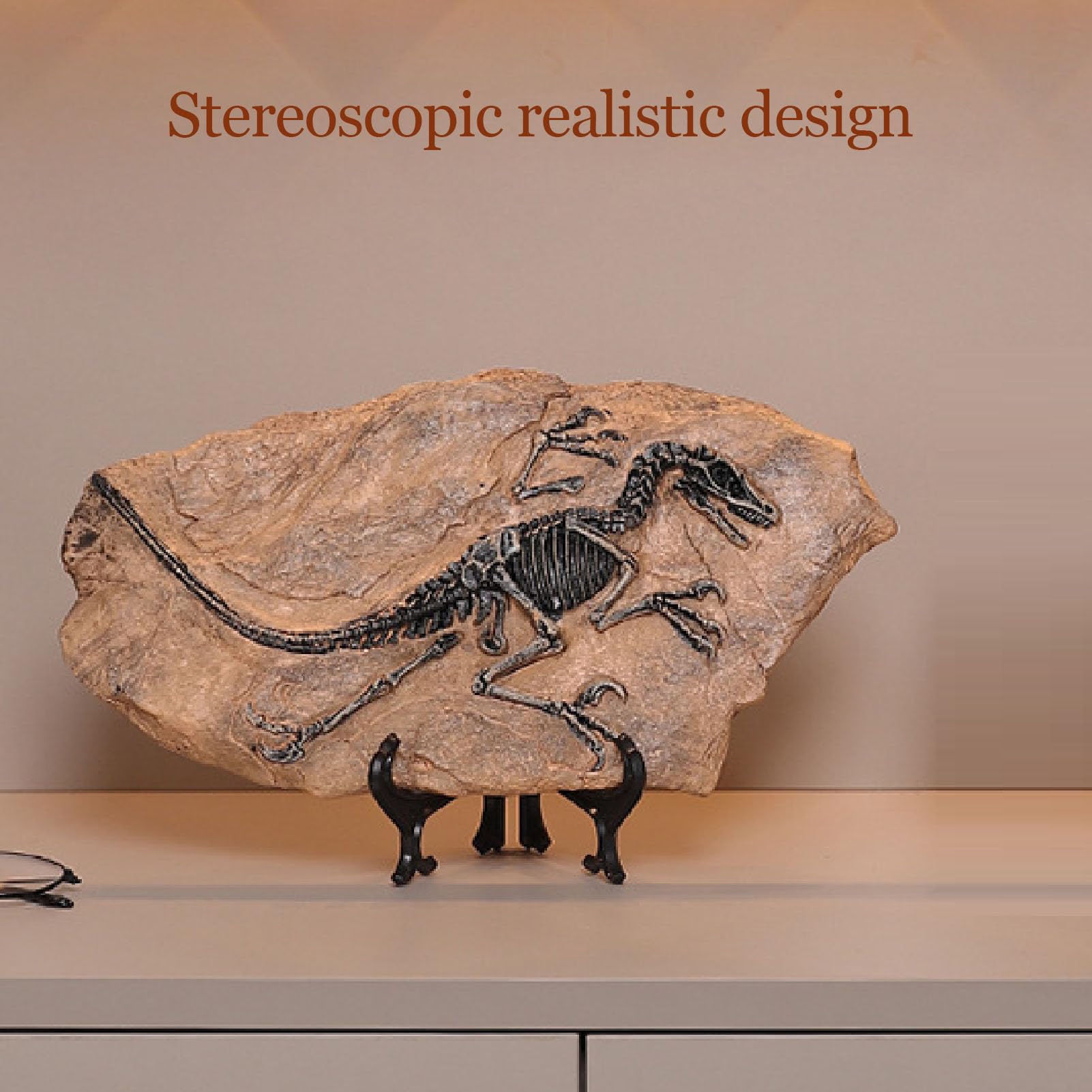 Dinosaur Skeleton Fossil Figure - High Simulation Resin Dinosaur Fossil Model for Home & Office Decor, Ideal for Educational Purpose and Unique Display, 33cm x 19.5cm x 11.5cm