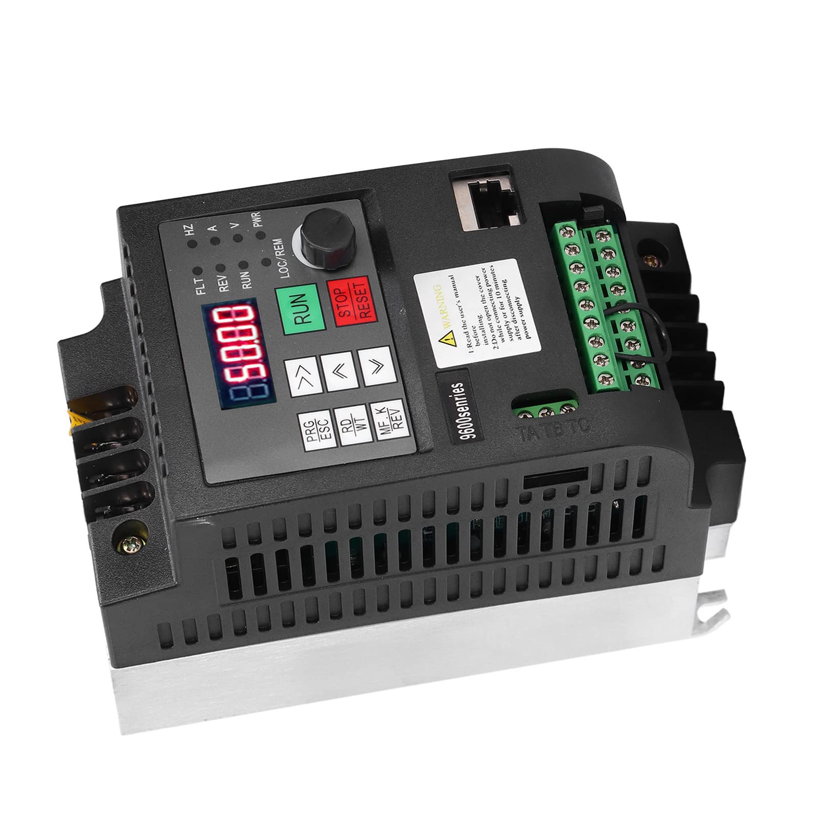 Yosoo Health Gear Inversor de Frecuencia Variable Inversor Fotovoltaico de Aluminio ABS DC400 a 700V Entrada AC 3PH 0 a 380V 0 a 650Hz 1.5KW para Sistemas de Bombas de Agua Solares