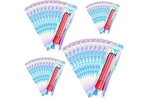 100 Pack Holographic Pen Packaging Bags for Small Business, Jewelry, Lipsticks (8" x 2.5")