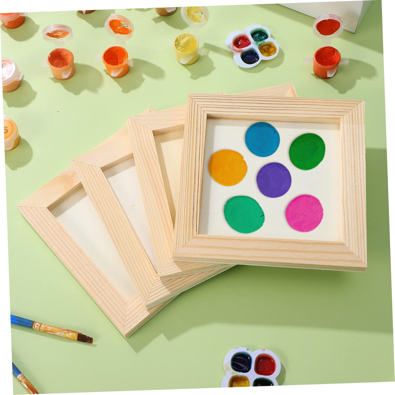 DIYEAH Diy Wooden Picture Frames 10 Pack Square Art Frames for Boys and Girls for Clay Painting Decorations