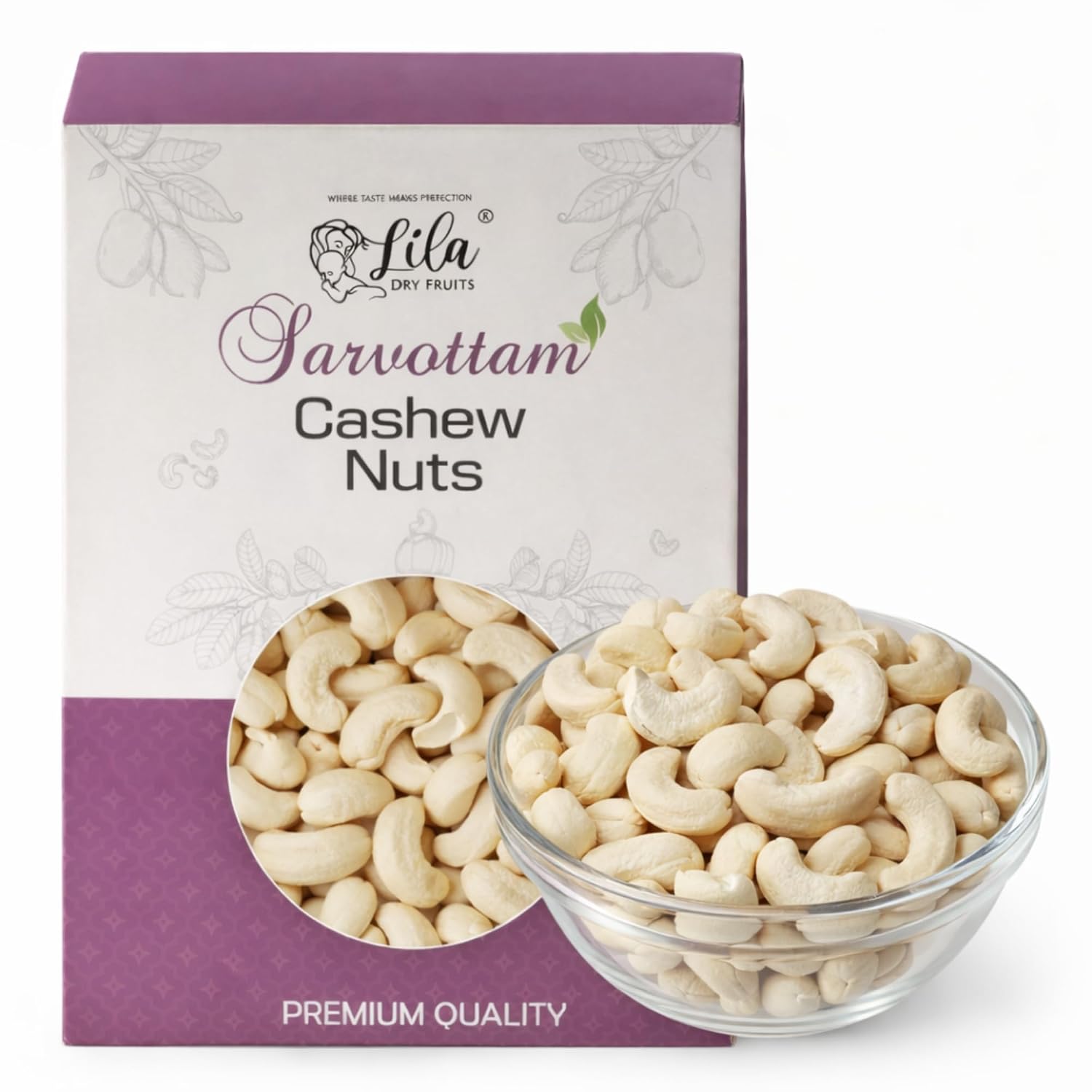LILA DRY FRUITS Premium Sarvottam Cashew 200 grams Whole Kaju Crunchy Fresh Cashews Dry Fruits for Snacking, Cooking & Gif