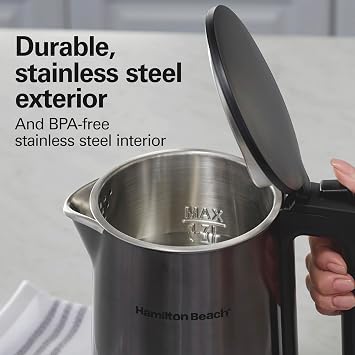 Hamilton Beach Digital 1.7L Electric Tea Kettle, Water Boiler & Heater