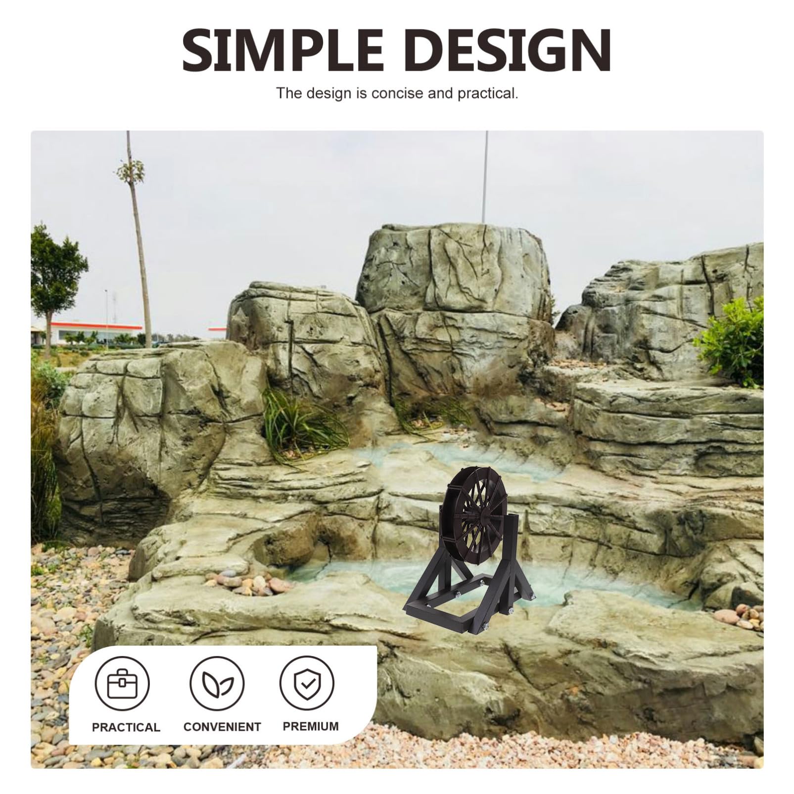 Yardenfun Water Fountains Wheel Micro Landscape Wheel DIY Decor for Water Feature