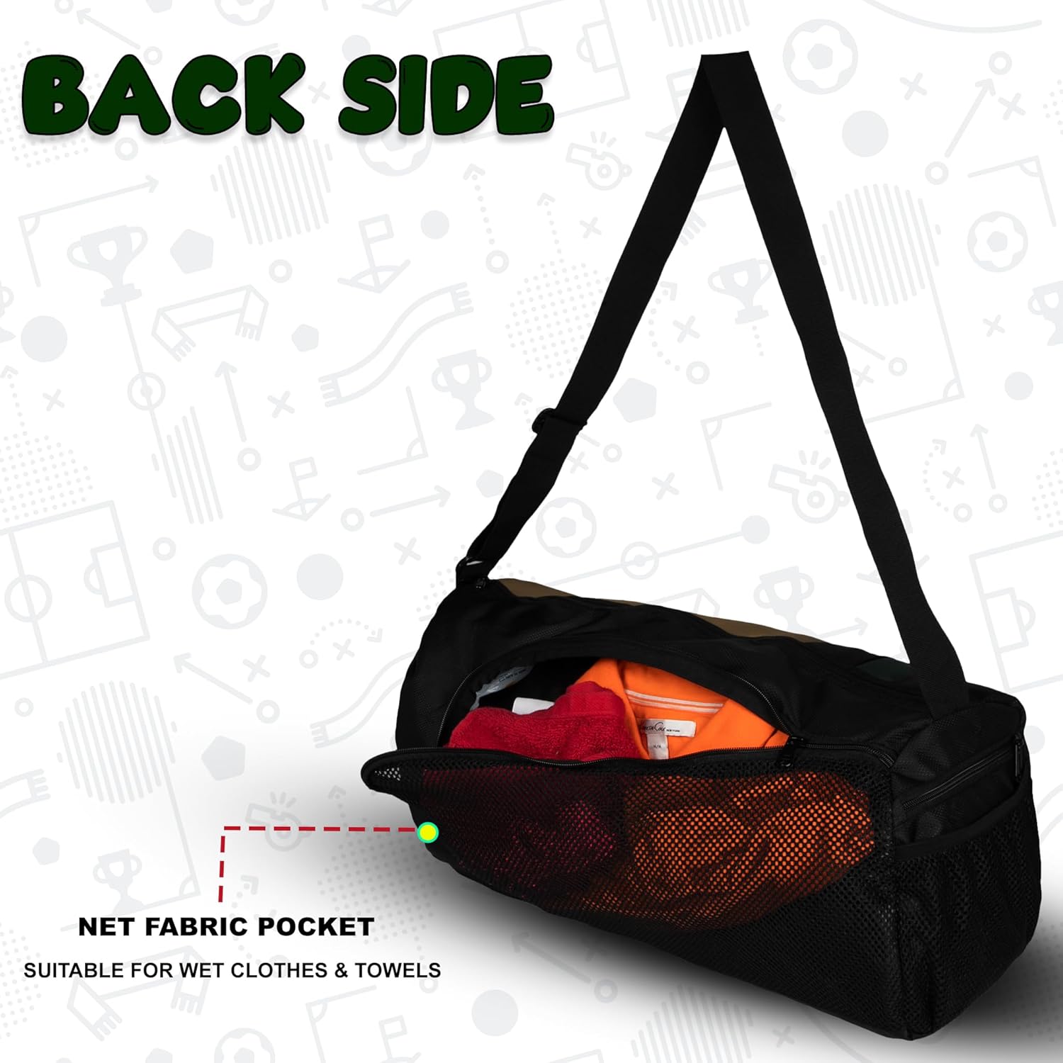 Whackk Gym Fitness Workout Training Sports Travel Duffle Bag|Separate Shoe Pocket|Dry Wet Pocket|Multipurpose Carry Bag|Adjustable Strap|Lightweight|Sports Kit Men Women (33L) 5 71H774eQuTL. SL1500