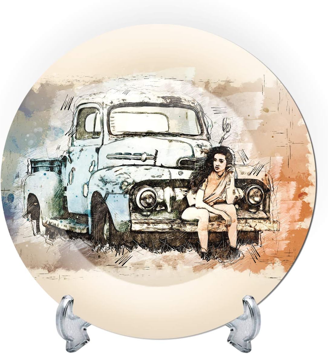 GGSOLUTION Rare Handcrafted 3D Ceramic Designer Decorative Plate with Stand GGSOLUTION586