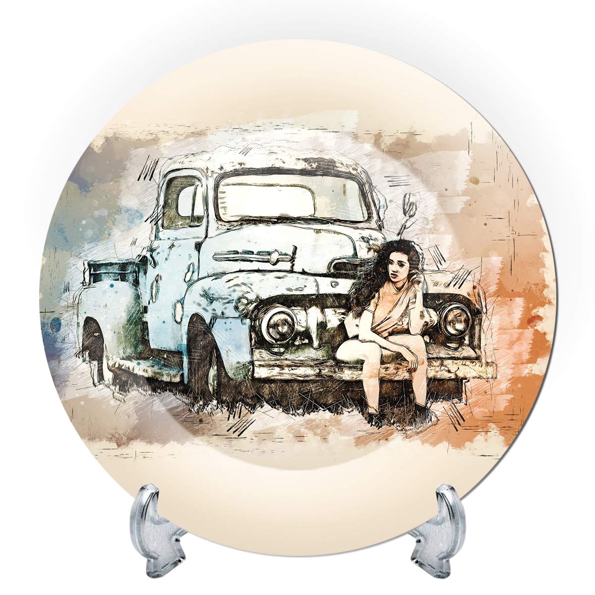 GGSOLUTION Rare Handcrafted 3D Ceramic Designer Decorative Plate with Stand GGSOLUTION586