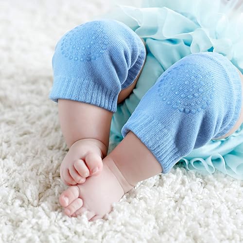 Miniatura 3 de 8 pares de rodilleras antideslizantes unisex para bebés, protectores de rodilla para aprender a gatear, calcetines calentadores de piernas