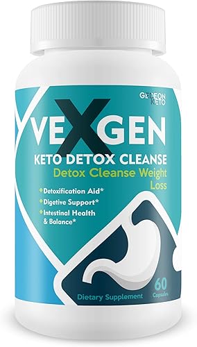 Vexgen Keto Detox Cleanse - Limpieza de desintoxicación natural - Ayuda a reducir la hinchazón intestinal - Ayuda de desintoxicación - Apoyo