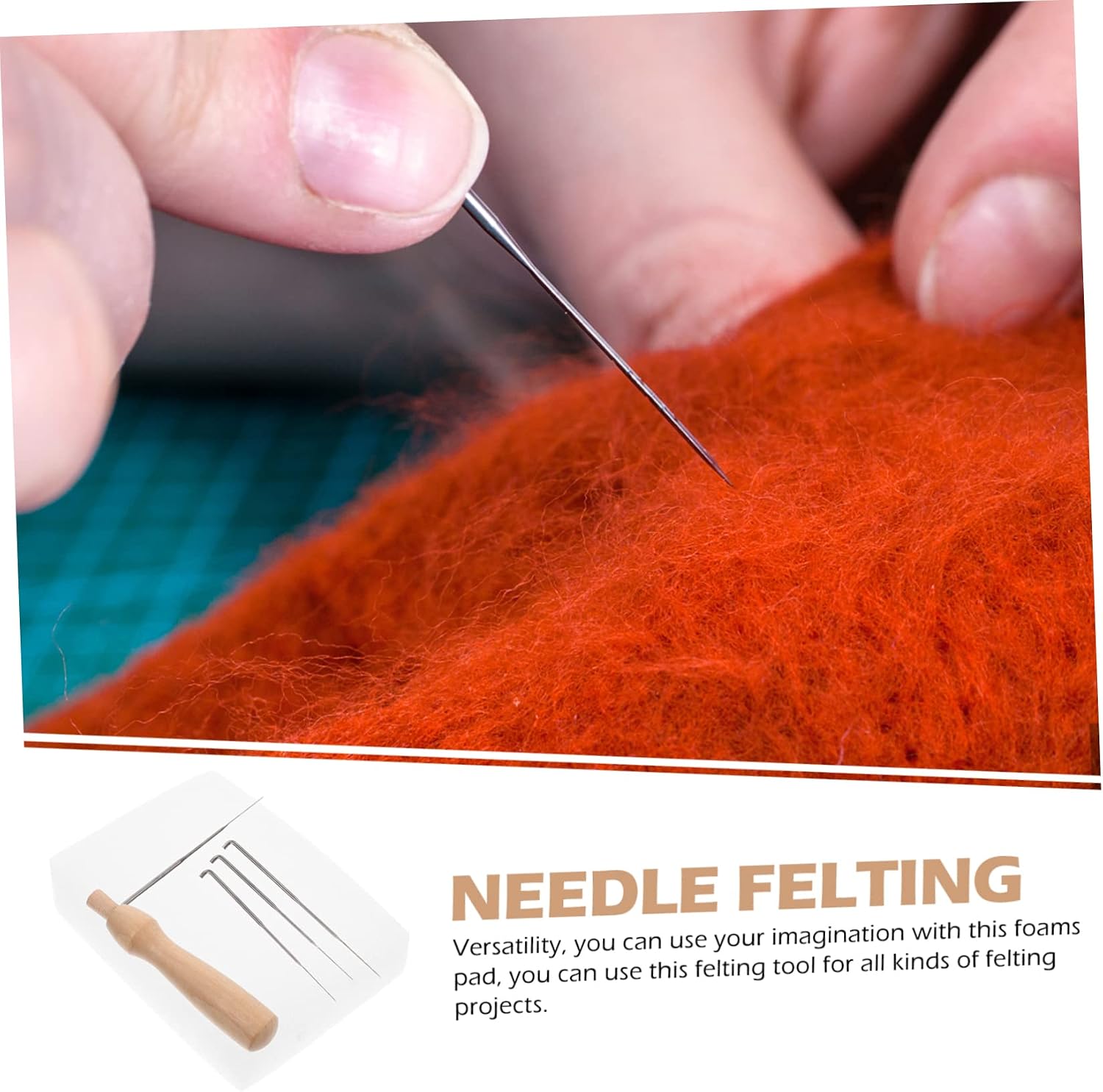 Uonlytech Wool Felting DIY Tool Kit Foam Pad Needle Felting Workstation for Craft Projects and Accessories for Beginners and Hobbyists
