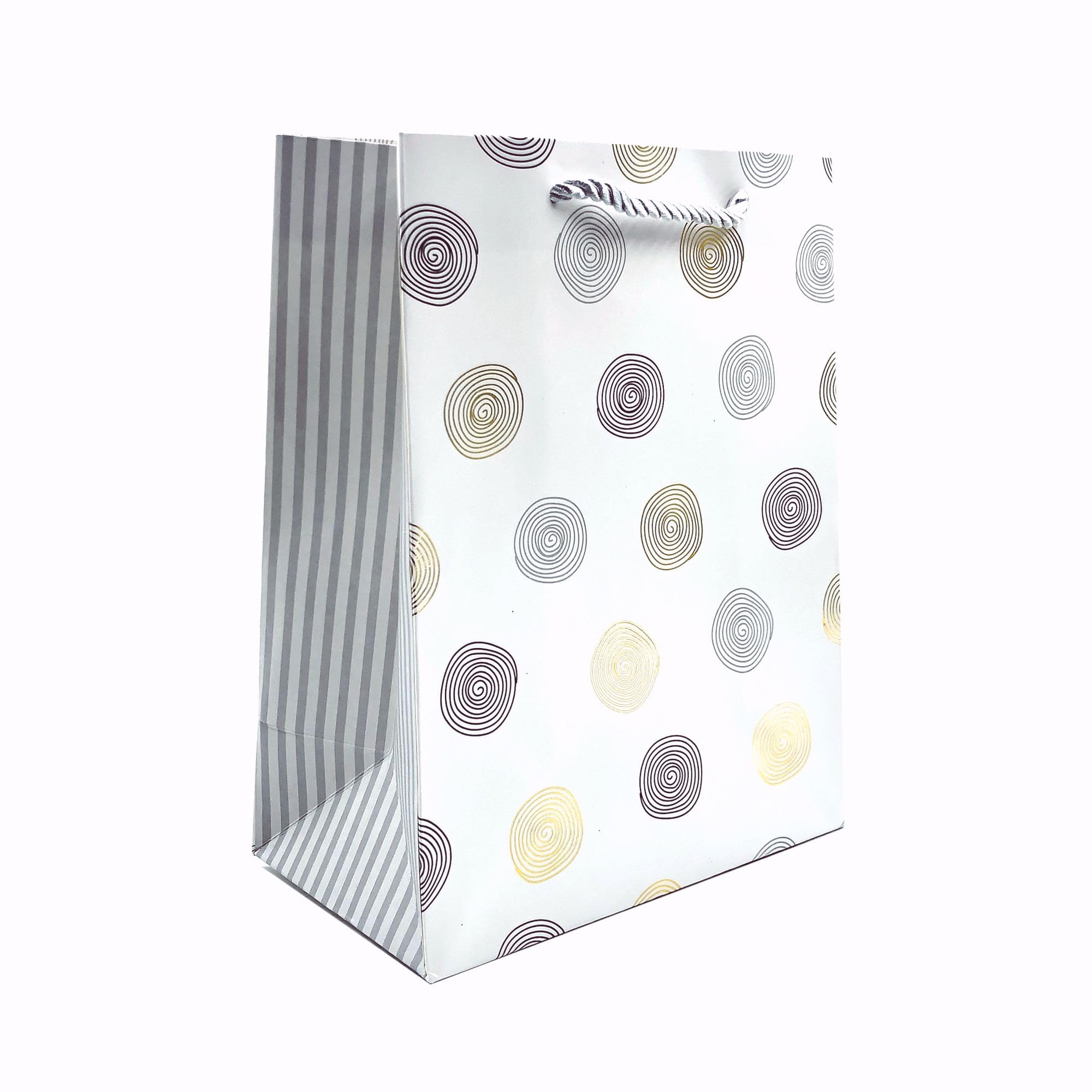 DEEPTAGS Paper Gift Bags for Gifts, Return Gifts, Carrying, Packaging, Shopping, Corporate Events, Party Favor Bags, Wedding - White, Small Size, Spiral Swirl Print - 6 PCS (B0D1YPN3MX) Amazon Price History, Amazon Price Tracker
