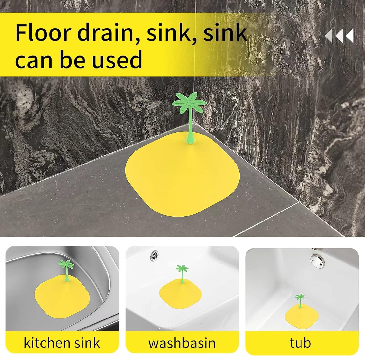 Siliconen Tub Stop Afvoerputje Cover, Tub Stopper, Siliconen Afvoerputje Anti-geur Mat, Spoelbak Cover voor Keuken Badkamer, Engels Alfabet, Stippen, (Zoals getoond