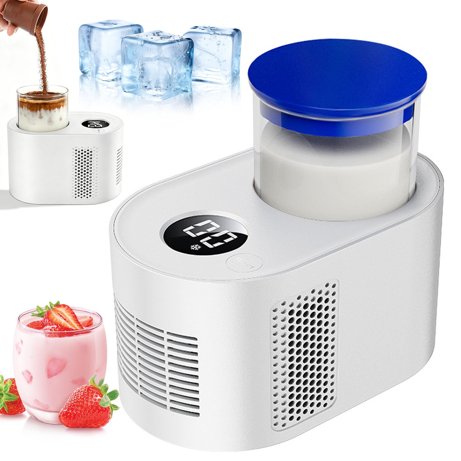 ZHJOPP Smart Hot and Cold Yogurt Maker for Fermentation, Refrigeration, Heating,Adjustable for Making Fresh, Healthy Homemade Yoghurt (White)