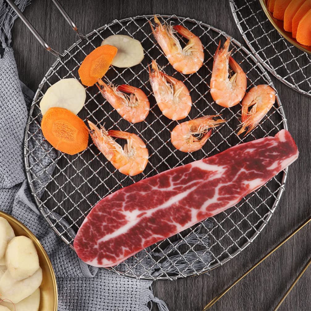 Kichvoe Griglia coreana Barbecue rotondo in acciaio inossidabile Griglia per barbecue Griglia a vapore Griglia Griglia di cottura Griglia di cottura Griglia a carbone coreano Griglia per barbecue a