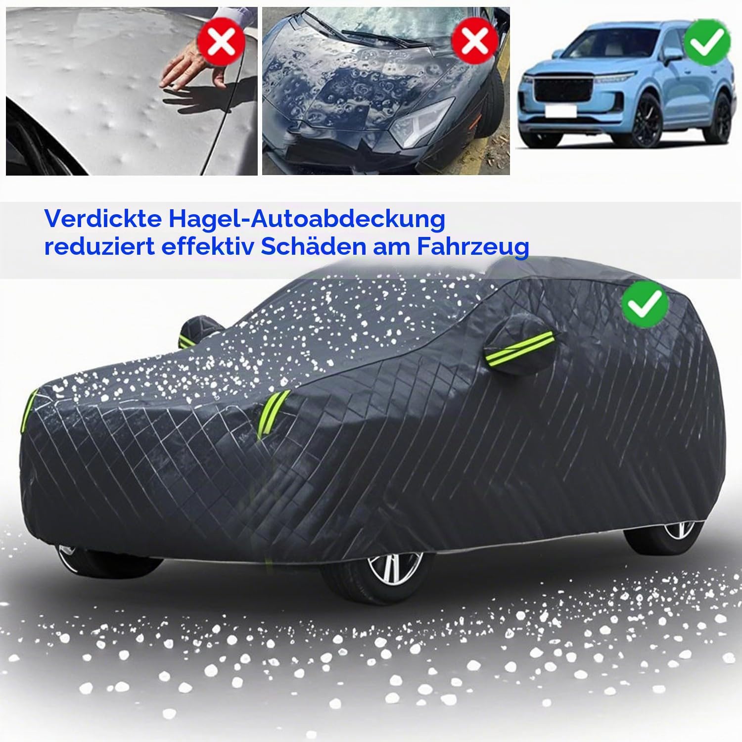 Hagelschutzplane Auto für Dacia Bigster（2024-2025） Hagel Abdeckung Outdoor Abdeckplane,5-lagige Verdickung Allwetter-Wasserdicht UV-Schutz Hagelschutz Hagelschaden Autoabdeckung,Schwarz-DT