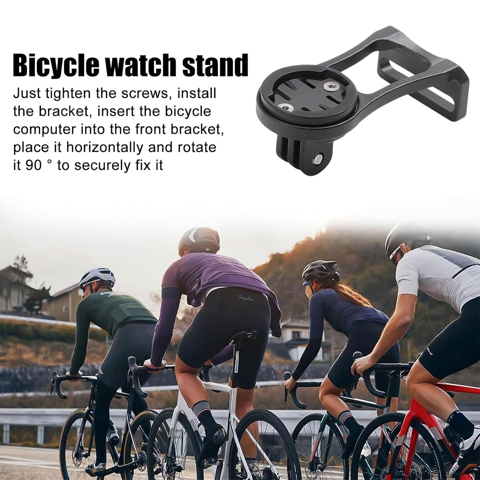 Contachilometri per Bici, Supporto Computer Bici, Lega di Alluminio Ciclismo Gomma a Pedale Supporto per Bici Regolabile Supporto per Bicicletta Regolabile per Garmin, IGPS