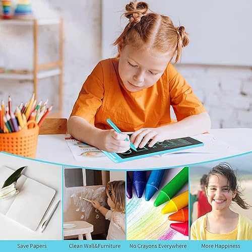 Miniatura 5 de Tableta de escritura LCD para niños, tablero de dibujo reutilizable de 10 pulgadas, tableta de dibujo colorida para niñas y niños de 3, 4, 5, 6, 7