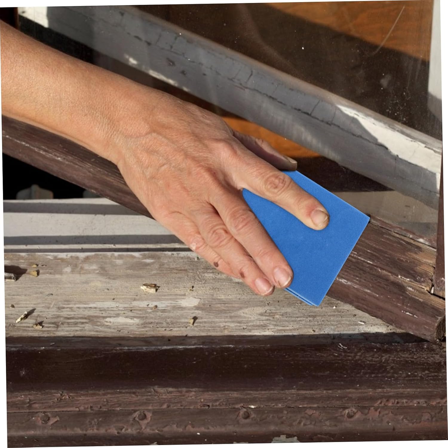 TEHAUX Diamond Polishing Block 200 Grit Hand Sanding Pad with Ergonomic Side Groove for Precise Polishing on Tile Glass and Metal 3.62X2.40X1.22 Inch