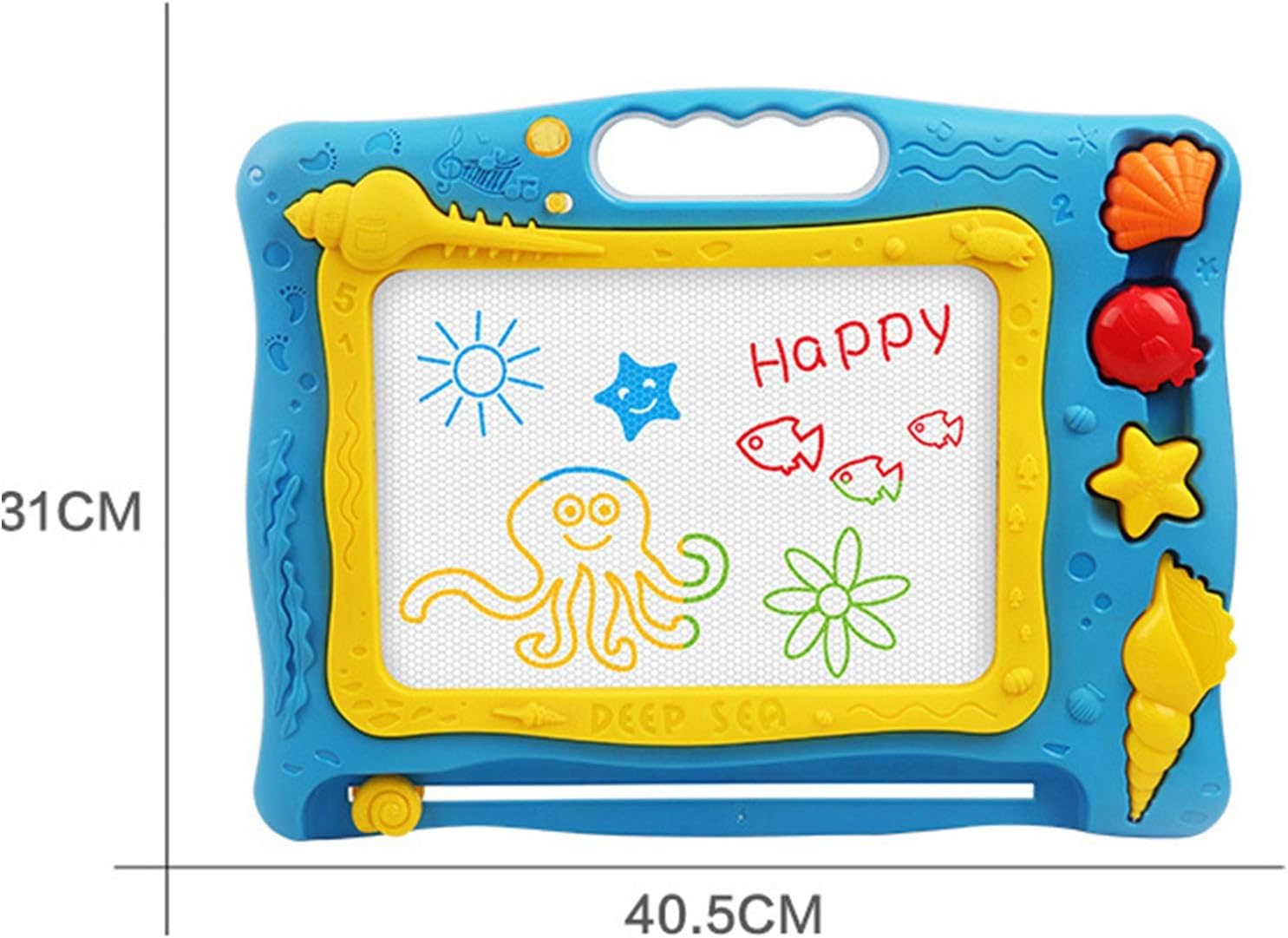 お絵描きボード 磁気執筆ボードの男の子子供の描画板と女の子の色の落書き板 知育玩具 (Color : Blue, サイズ : 40.