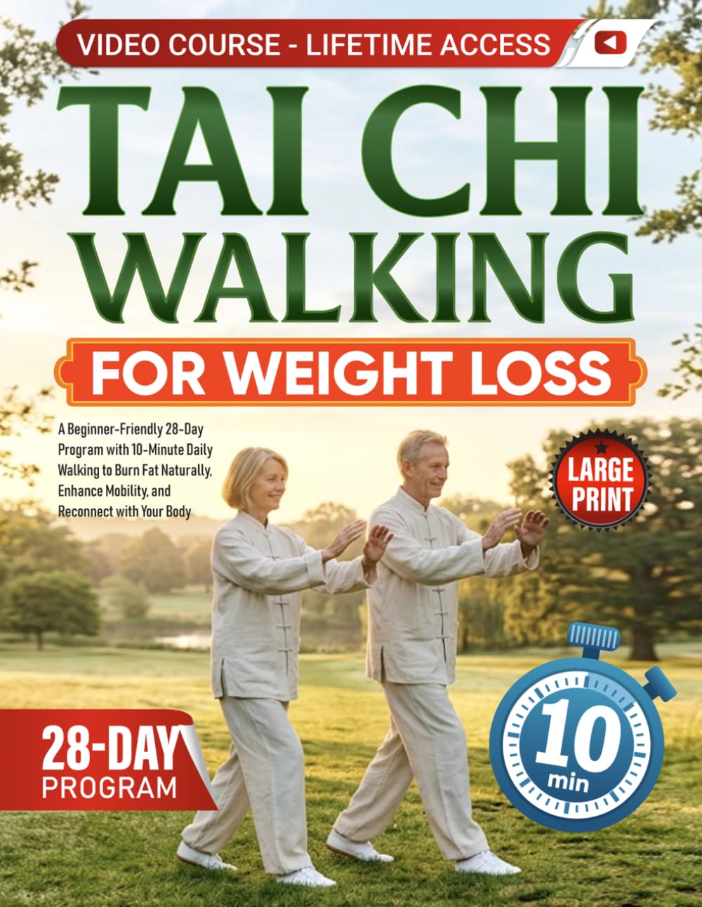 Tai Chi Walking for Weight Loss: A Beginner-Friendly 28-Day Program with 10-Minute Daily Walking to Burn Fat Naturally, Enhance Mobility, and Reconnect with Your Body