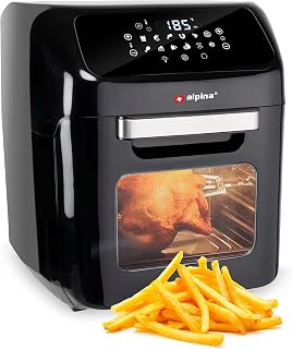 alpina Air Fryer XXXL Hot Air Fryer, 12 L, Air Fryer, 8 Person and above, Convection Oven with Digital Display, Accessories, Grill Spindle and Digging Fork