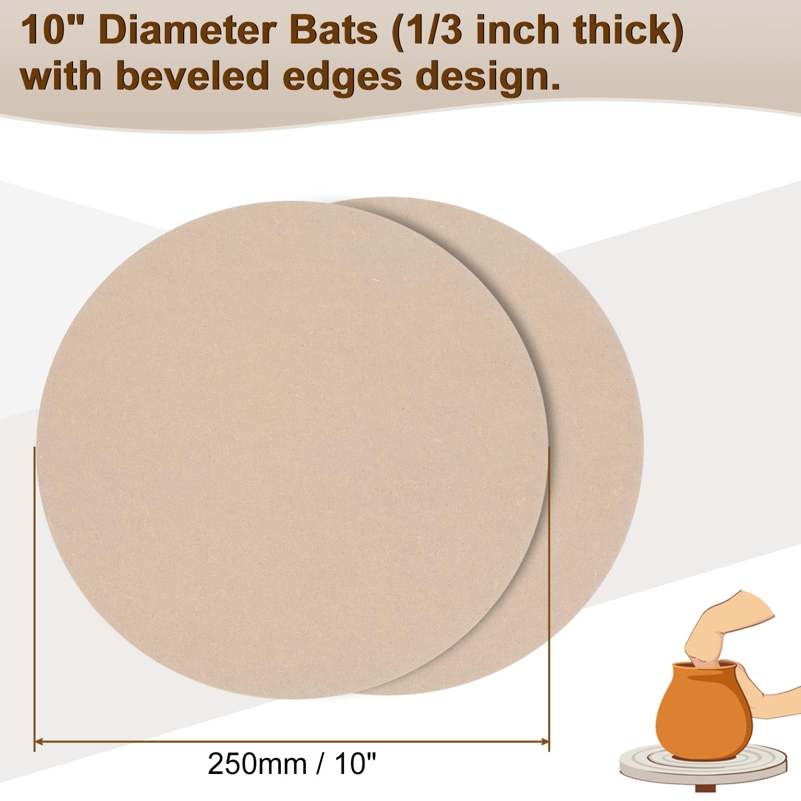 PATIKIL 4 Pack 10" 254mm OD Ceramic Drying Slab - Image 3
