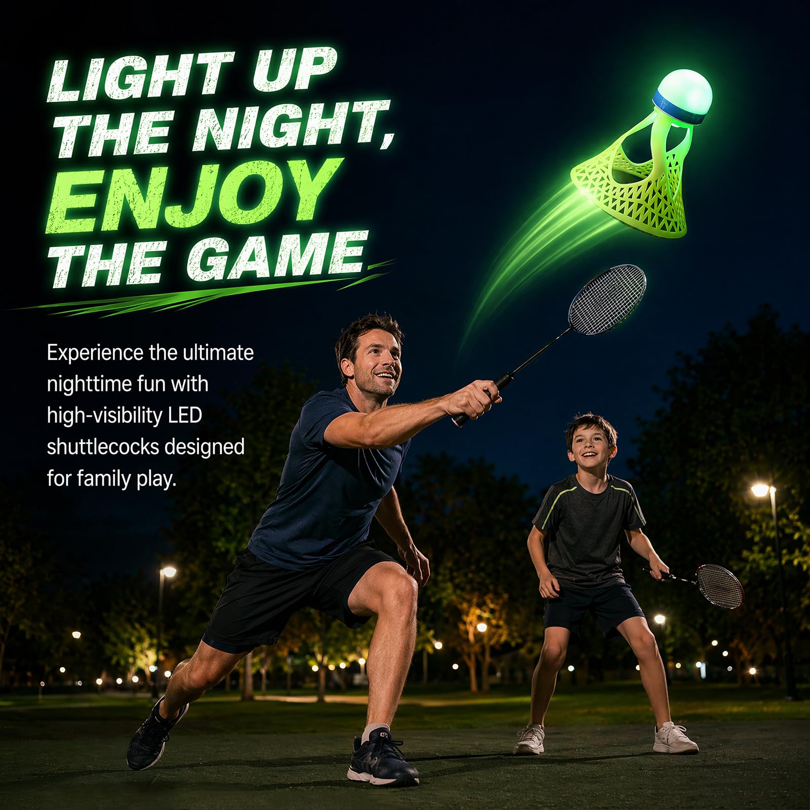 Lotki do badmintona, 6 sztuk LED, lotki do badmintona, nylonowe, świecące, do badmintona, do użytku wewnątrz i na zewnątrz, do uprawiania sportu w nocy