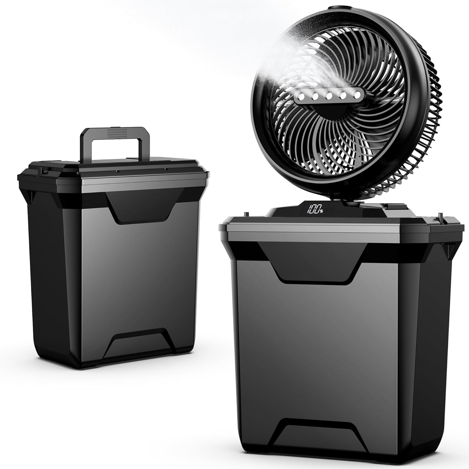 xasla Tenting Misting Fan, 10-Inch Cooling Fan 20000mAh Battery, 3 Mist Ranges, 4 Wind Speeds, 11L Tank, Distant Management, 45°/90° Oscillation, 10° Tilt, 4 Timers, Moveable Cordless for Outdoor