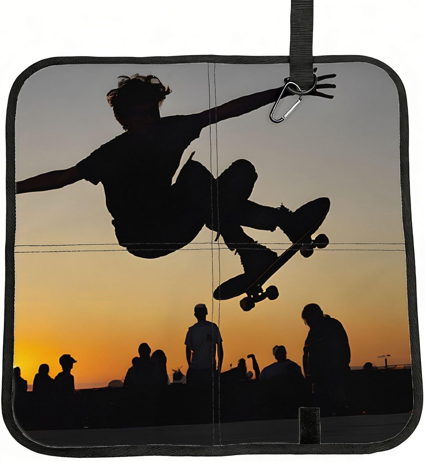 (Skateboard) Sitting Pad Foldable Seat Cushion Lightweight Camping Seat Mat with Hook for Outdoor Hiking Picnic Camping