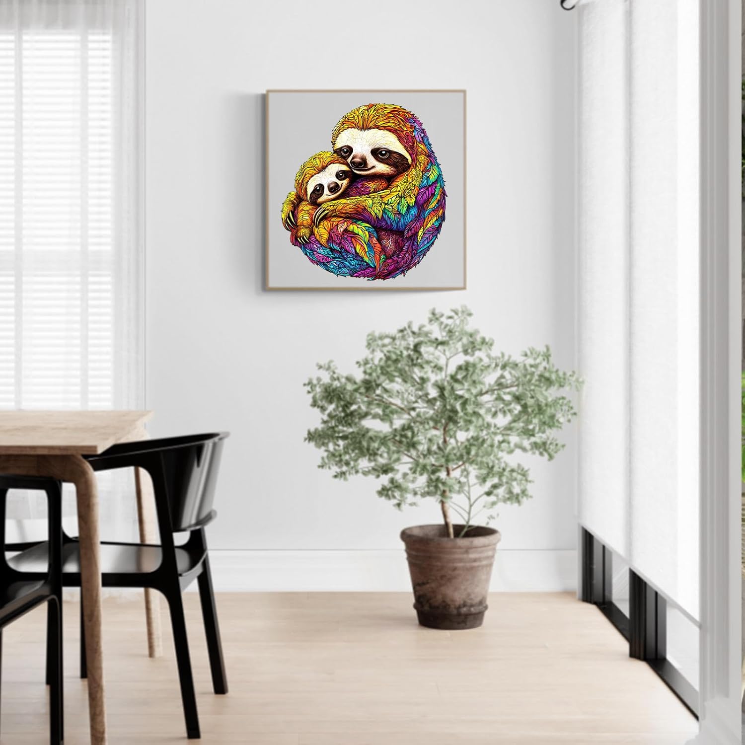 Wooden Puzzles for Adults - Parent-Child Sloth Wood Puzzles Adult - Unique Animal Shape Wooden Jigsaw Puzzles for Adults - Birthday Gifts for Puzzle Lovers, Family (11.4 * 10.7in)