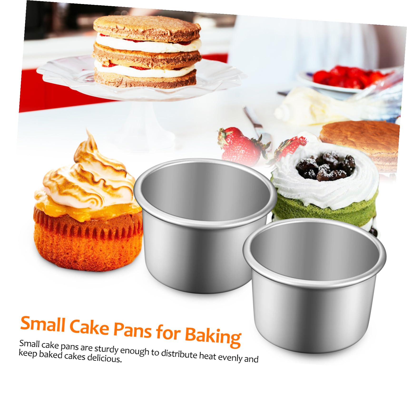 TOYANDONA 20 Piezas Moldes Redondos para Pasteles Fondo Desmontable Molde de Aluminio para Hornear con Superficie Antiadherente para Repostería y Chiffon Cake