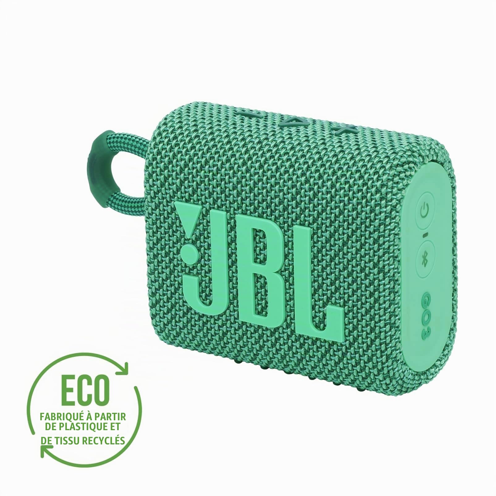 JBL Go 3, Enceinte Bluetooth portable compacte et puissante au style audacieux, Étanche à l’eau et à la poussière, Autonomie 5h, Verte