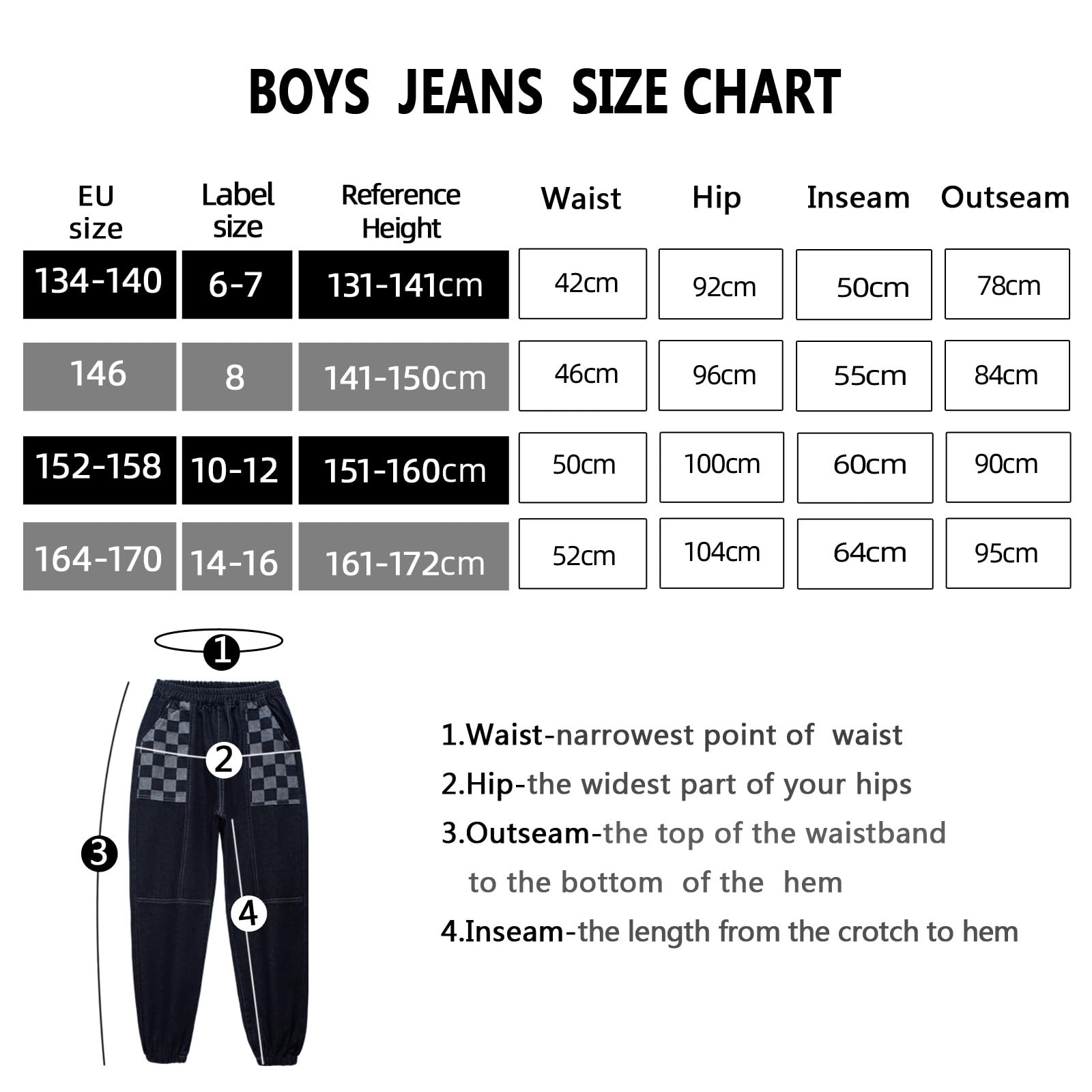 MEILONGER Baggy Jeans chłopięce dziecięce elastyczne spodnie ze stretchem w talii, modne spodnie jeansowe